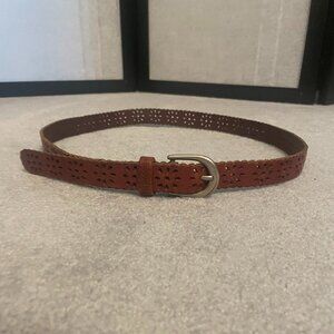 Aeropostale Women's Flower Cut Out Leather Belt